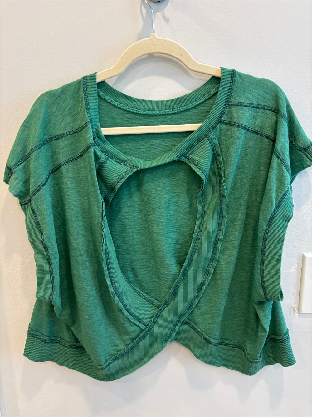Free People Emerald Green Boxy Crop Tee - Picture 2 of 2